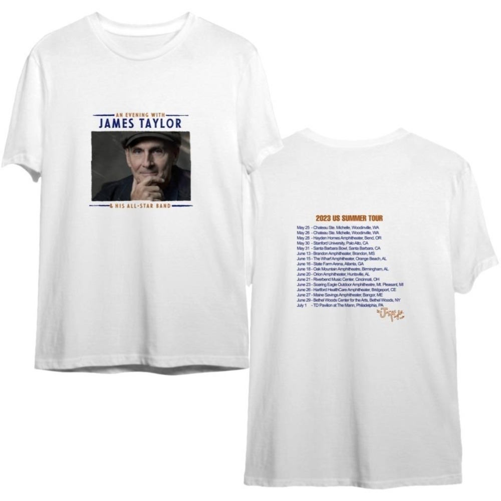 James Taylor An Evening With James Taylor  His Allstar Band Shirt 2 Sided